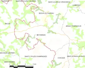 Poziția localității Beyssenac