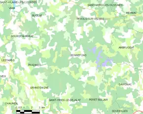 Poziția localității Bonnefond