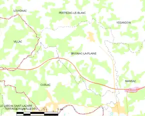 Poziția localității Brignac-la-Plaine