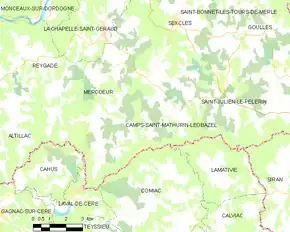 Poziția localității Camps-Saint-Mathurin-Léobazel