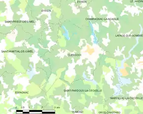 Poziția localității Clergoux