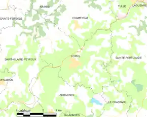 Poziția localității Cornil