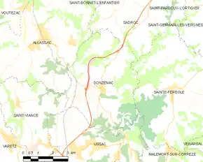 Poziția localității Donzenac