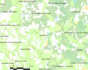 Poziția localității Espagnac