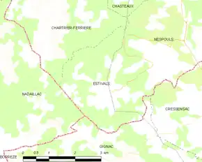 Poziția localității Estivals