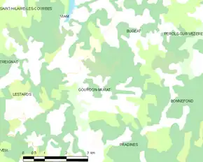 Poziția localității Gourdon-Murat