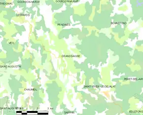 Poziția localității Grandsaigne