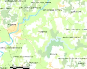 Poziția localității Hautefage