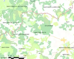 Poziția localității Lamazière-Haute