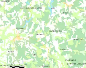 Poziția localității Lestards