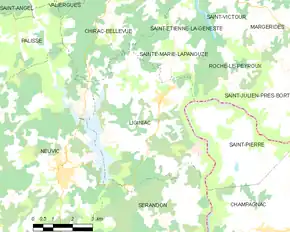 Poziția localității Liginiac