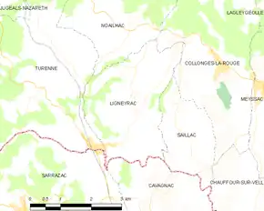 Poziția localității Ligneyrac