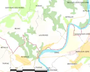 Poziția localității Liourdres