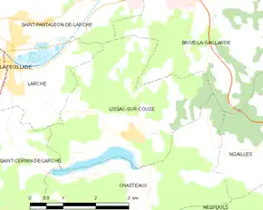Poziția localității Lissac-sur-Couze
