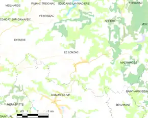 Poziția localității Le Lonzac