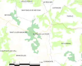 Poziția localității Marcillac-la-Croze