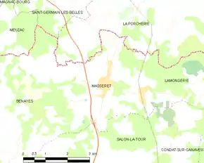 Poziția localității Masseret