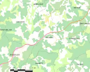 Poziția localității Maussac