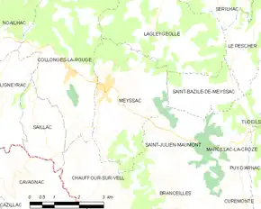 Poziția localității Meyssac