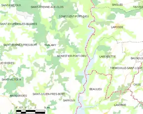 Poziția localității Monestier-Port-Dieu