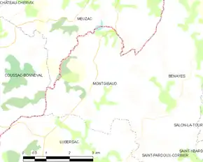 Poziția localității Montgibaud