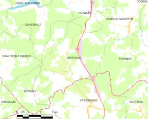 Poziția localității Nespouls