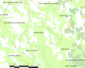 Poziția localității Pandrignes