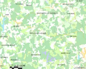 Poziția localității Pérols-sur-Vézère