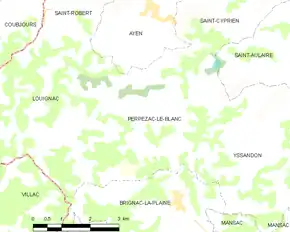 Poziția localității Perpezac-le-Blanc