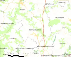 Poziția localității Perpezac-le-Noir