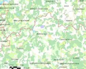 Poziția localității Peyrelevade