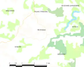 Poziția localității Peyrissac