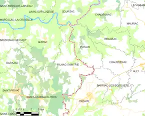 Poziția localității Rilhac-Xaintrie