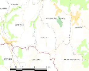 Poziția localității Saillac