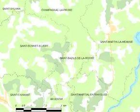 Poziția localității Saint-Bazile-de-la-Roche