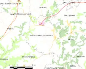 Poziția localității Saint-Germain-les-Vergnes