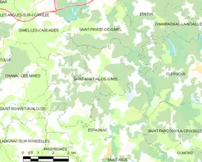 Poziția localității Saint-Martial-de-Gimel