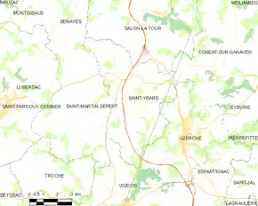 Poziția localității Saint-Ybard