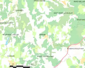 Poziția localității Sarran