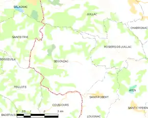 Poziția localității Segonzac