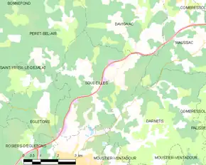 Poziția localității Soudeilles