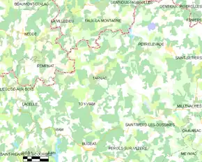 Poziția localității Tarnac