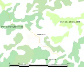 Poziția localității Veyrières