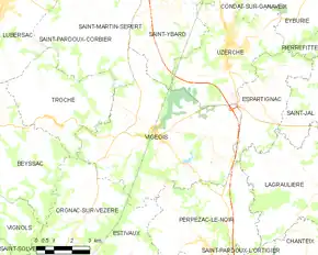 Poziția localității Vigeois