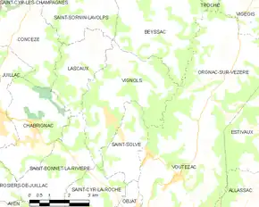 Poziția localității Vignols