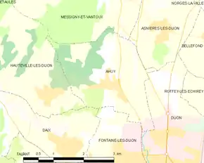 Poziția localității Ahuy