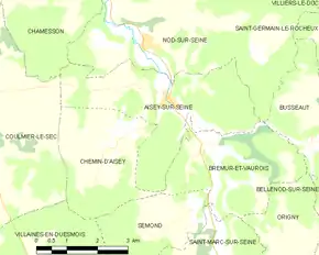 Poziția localității Aisey-sur-Seine