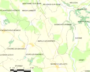 Poziția localității Ampilly-les-Bordes