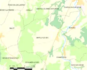 Poziția localității Ampilly-le-Sec