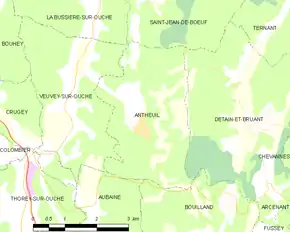 Poziția localității Antheuil